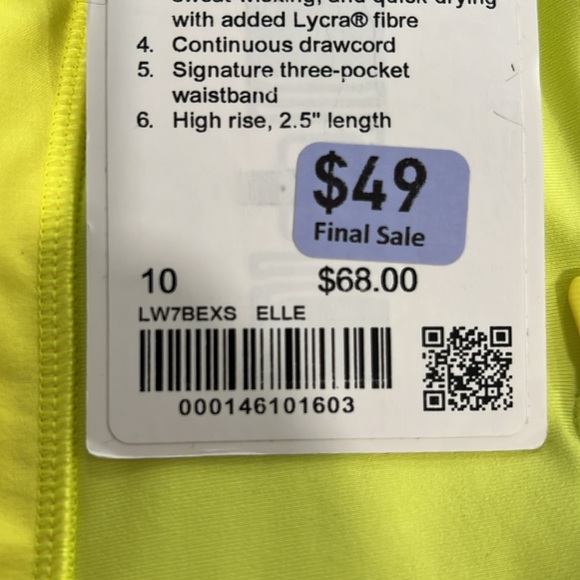 NWT Lululemon Electric Lemon Speed Up HR Short 2.5 Lined size 10 - Picture 6 of 6